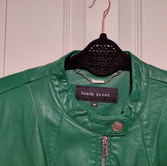 Green Faux Leather Jacket - Picture 4 of 8